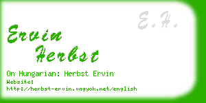 ervin herbst business card